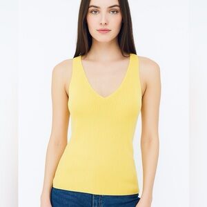 St. John yellow wool blend tank top